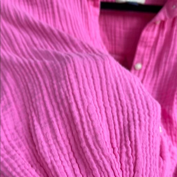 Universal Thread Pink Crop Tie Front Polo Top - Picture 4 of 5